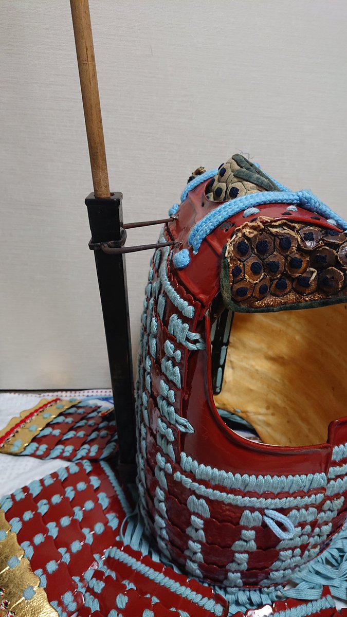 受筒　甲冑　鎧　旗指物　九曜紋 せっかく旗指物の話をしてるので、甲冑にどう着けるかもご覧ください