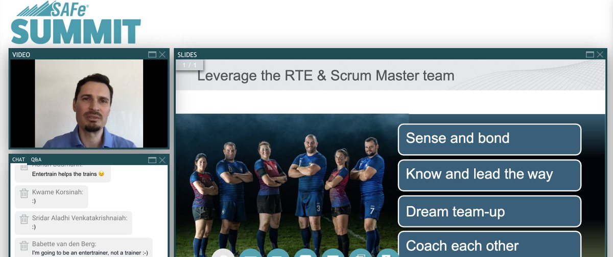 Hearing from <a href="/CzudekSacha/">Sacha Czudek</a> about leveraging SAFe courses as change management workshops. #SAFeSummit #entertrainer