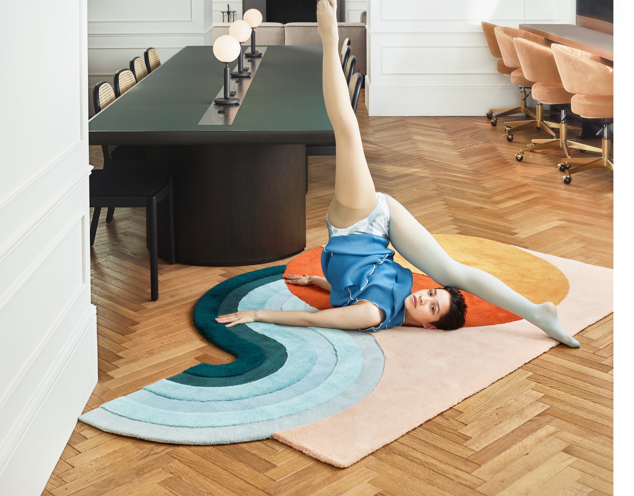 STUDIO THE BLUE BOY ラグ purple baypink 新品 STUDIO THE BLUE BOY | スタジオ・ザ・ブルーボーイ