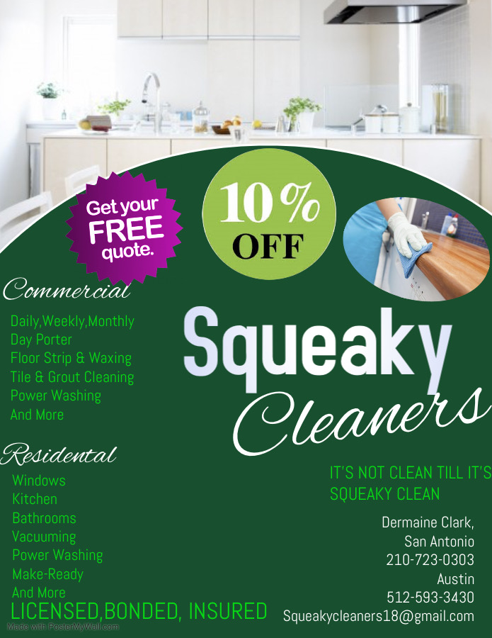 squeakycleanllc's tweet photo. From any big job to a small simple job. Be it commercial or residential, Give us a call. Check us out get a free quote, we just might be the solution you have been searching for with your cleaning needs. https://t.co/z9jPnBb2Sa