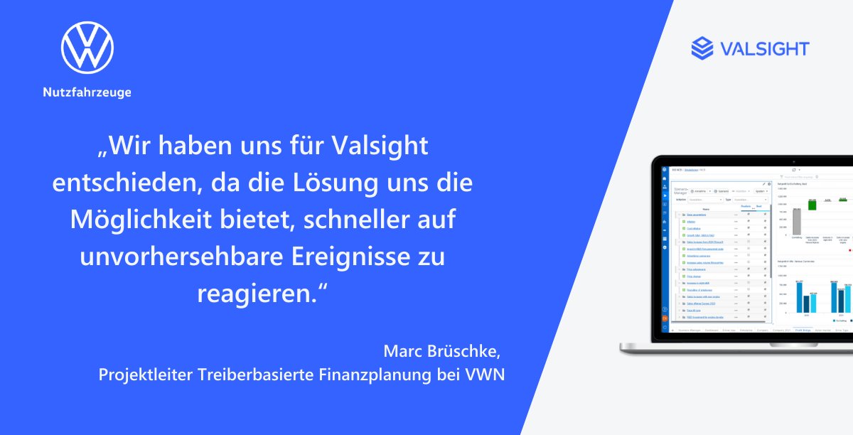 valsight's tweet photo. Wie lassen sich multidimensionale #Geschäftsmodelle übersichtlich darstellen? Und wie kann ein #Planungsprozess effizient gestaltet werden? Hier erfahren Sie, wie #VWNutzfahrzeuge diese #Herausforderungen mithilfe unserer agilen Cloud-Lösung lösen konnte: https://t.co/F9PclQLSO8 https://t.co/pS4MvTwaWU