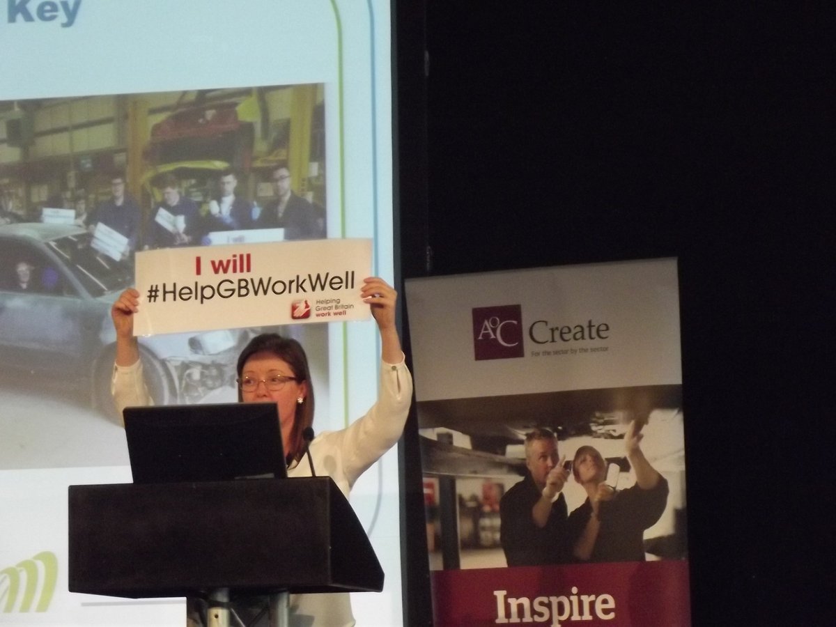 dfoy2's tweet image. This pic is also from the H&amp;amp;S Conference of @AoC_info in May 2016 and shows @karenhoskins4 explaining how #locherproject supported the @H_S_E #HelpGBWorkWell campaign