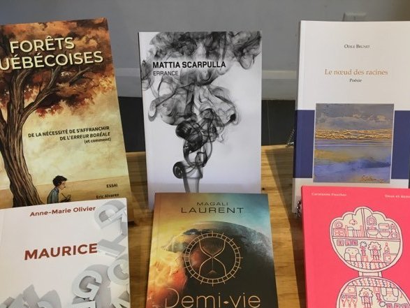 AnnikaParance's tweet photo. 💙 💙 💙
La librairie de quartier Le mot de tasse à #Québec place bien en vue les livres des auteurs du quartier, dont notre tout chaud ERRANCE, de @MattiaScarpulla. 

#lisezbleu https://t.co/UgikU3oKuC