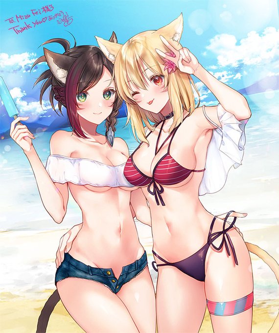 skebで描かせて頂いたもの🩱☀️ 