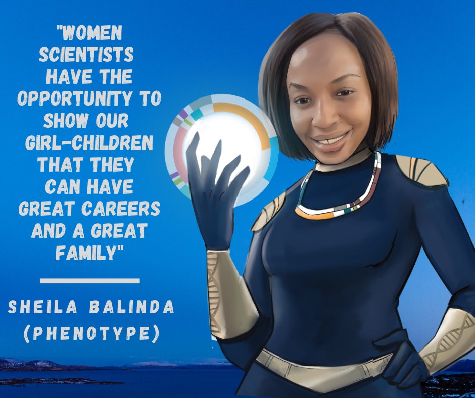 GenderEquitySci's tweet photo. "Women scientists show their girl-children that having a great career and great family is possible" @SheilaNina3 AKA Phenotype, #EquityPowerPack member, @SANTHEafrica and @IAVI-VISTA post-doc @MRC_Uganda who studies HIV recombination in transmitted viruses. #GenderEquityInScience https://t.co/722Ssbrq2H