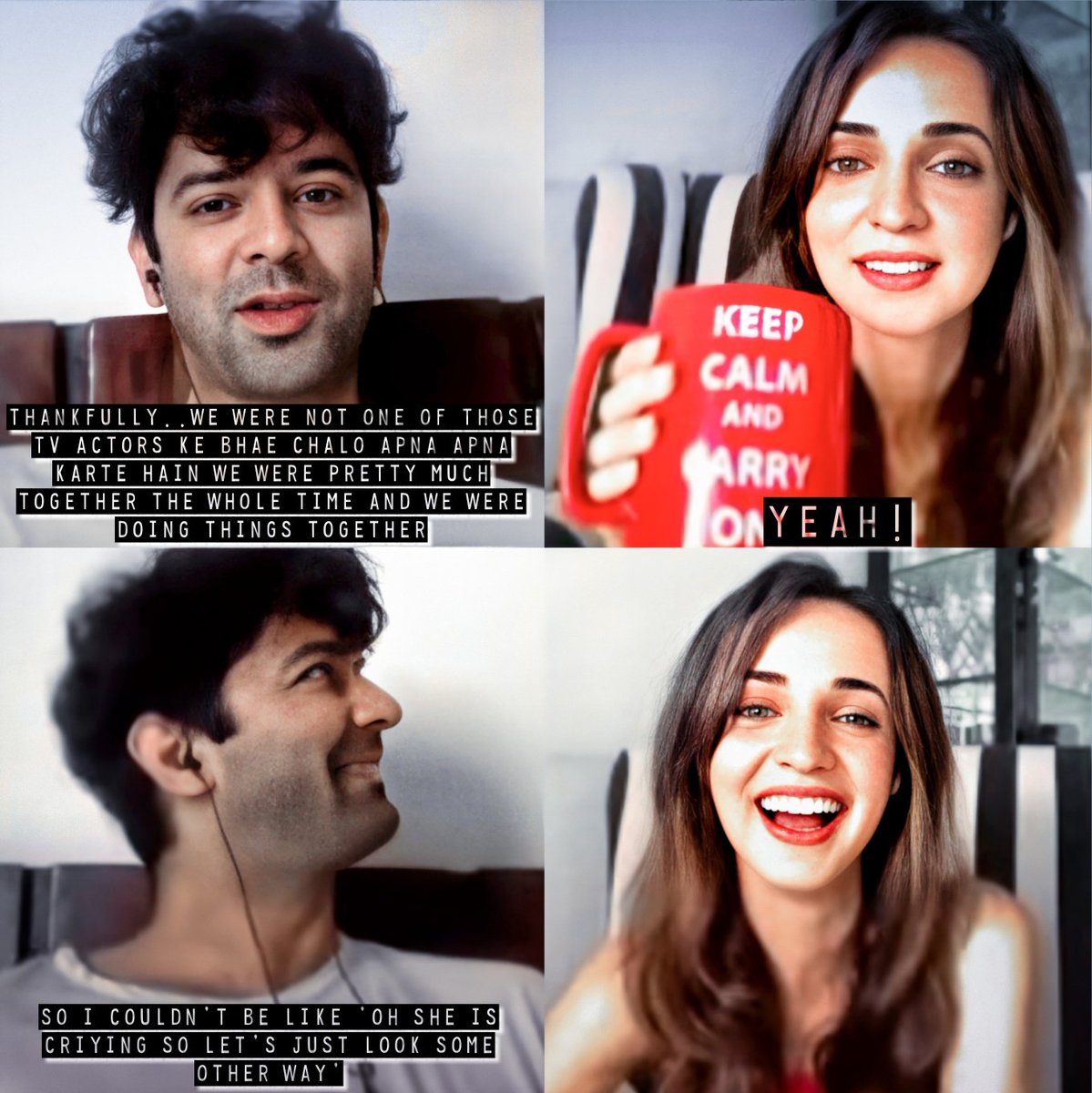 B: Thankfully we were, actually thankfully yeah, we weren't one of those tv actors ke bhae chalo apna apna karte hain. We were pretty much together the whole time and we were doing things togetherThank God, they weren't like those actors  #IPKKND9YearsLiveWithSarun  #IPKKND