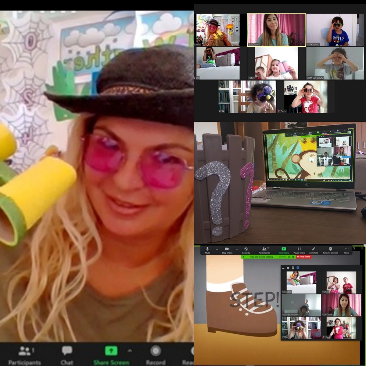 denizzeynepgurs's tweet photo. What a day 😍 We went on a lion 🦁 hunt with our binoculars... then on a treasure hunt, guessed what's inside our treasure chest 🏴‍☠️
#bklaraenglish 
#zoomtime
#englishisfun
@Tetik_Nazan_ 
@sibelturkoglu 
@HuruOner 
@DenizKCoskun 
@bkmatthewbenton https://t.co/GlhmyogpdP