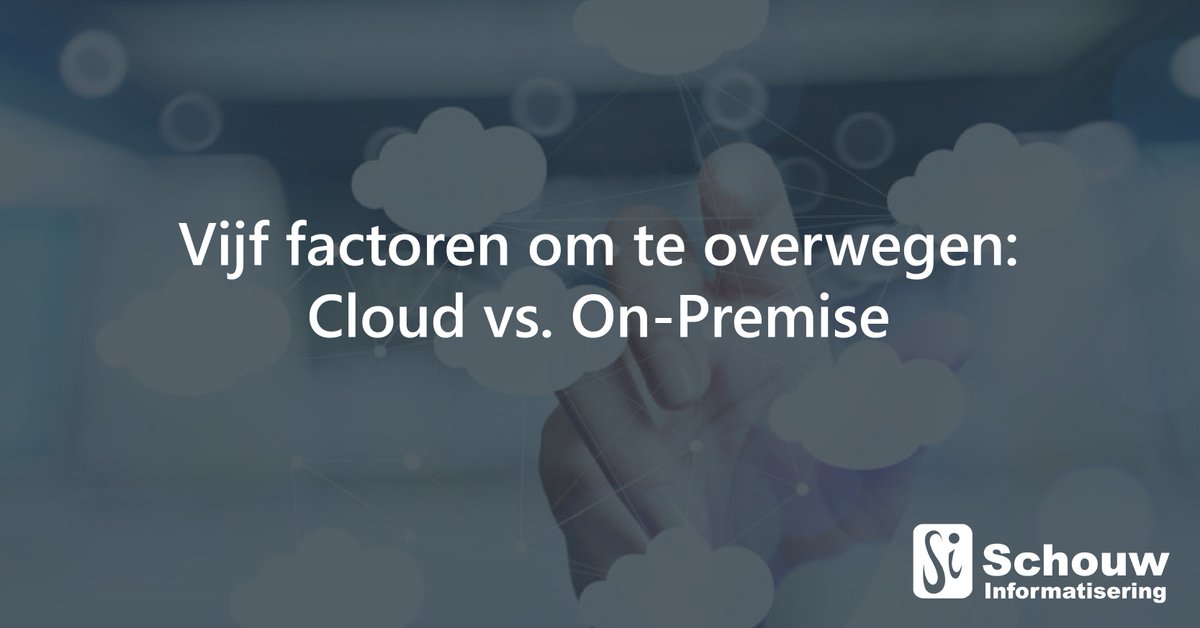 Cloud of On-Prem? Er bestaat geen goed of fout antwoord, maar het is wel belangrijk om rekening te houden met de relevante factoren om een goede, geïnformeerde beslissing te nemen of je de oplossing on-premise of in de cloud wilt hosten.schouw.org/nl/actueel/act… #forwardinfood