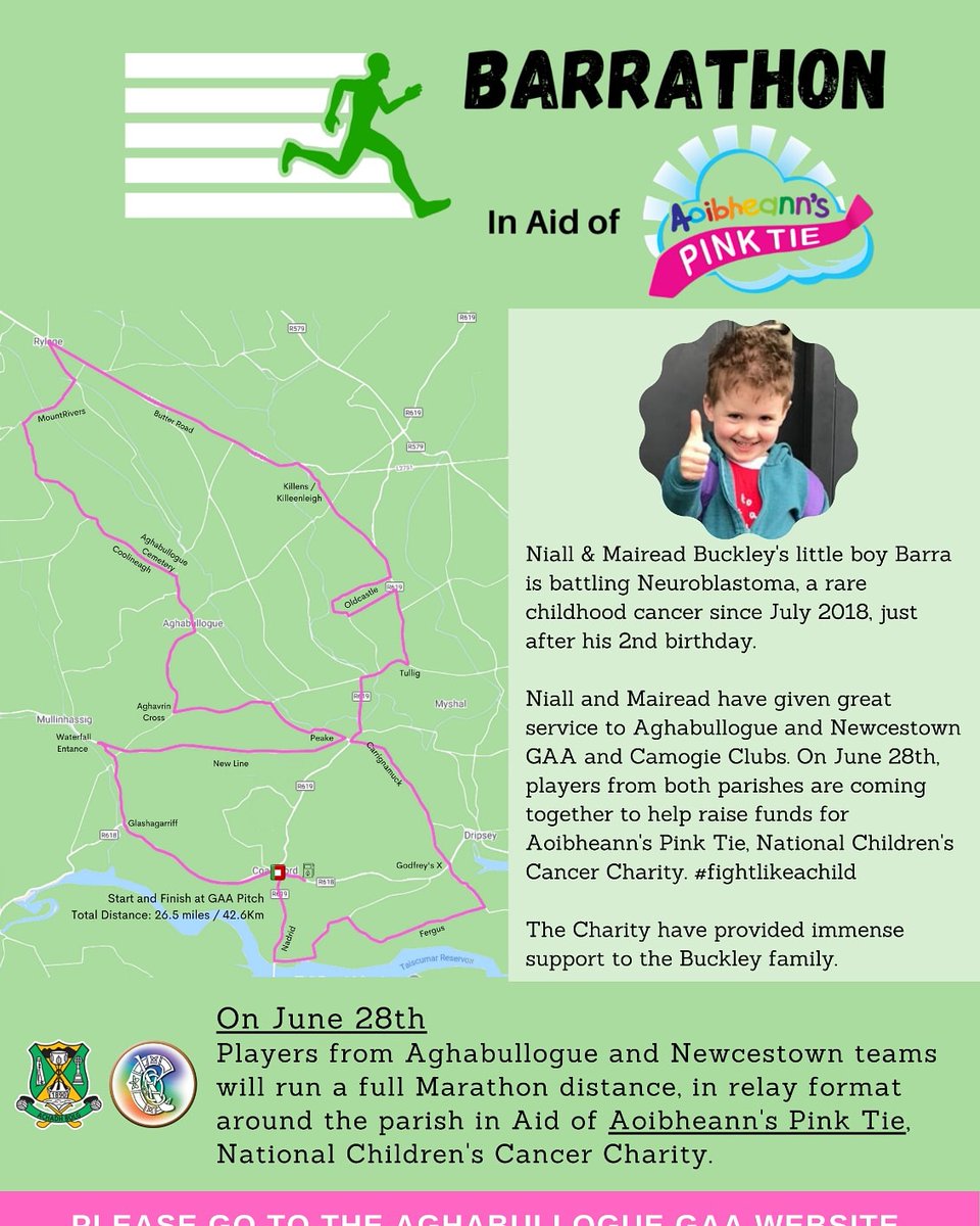 aghabulloguegaa's tweet photo. A date for your diary - June 28
#fightlikeachild
#barrathon https://t.co/I7MYn3enIw