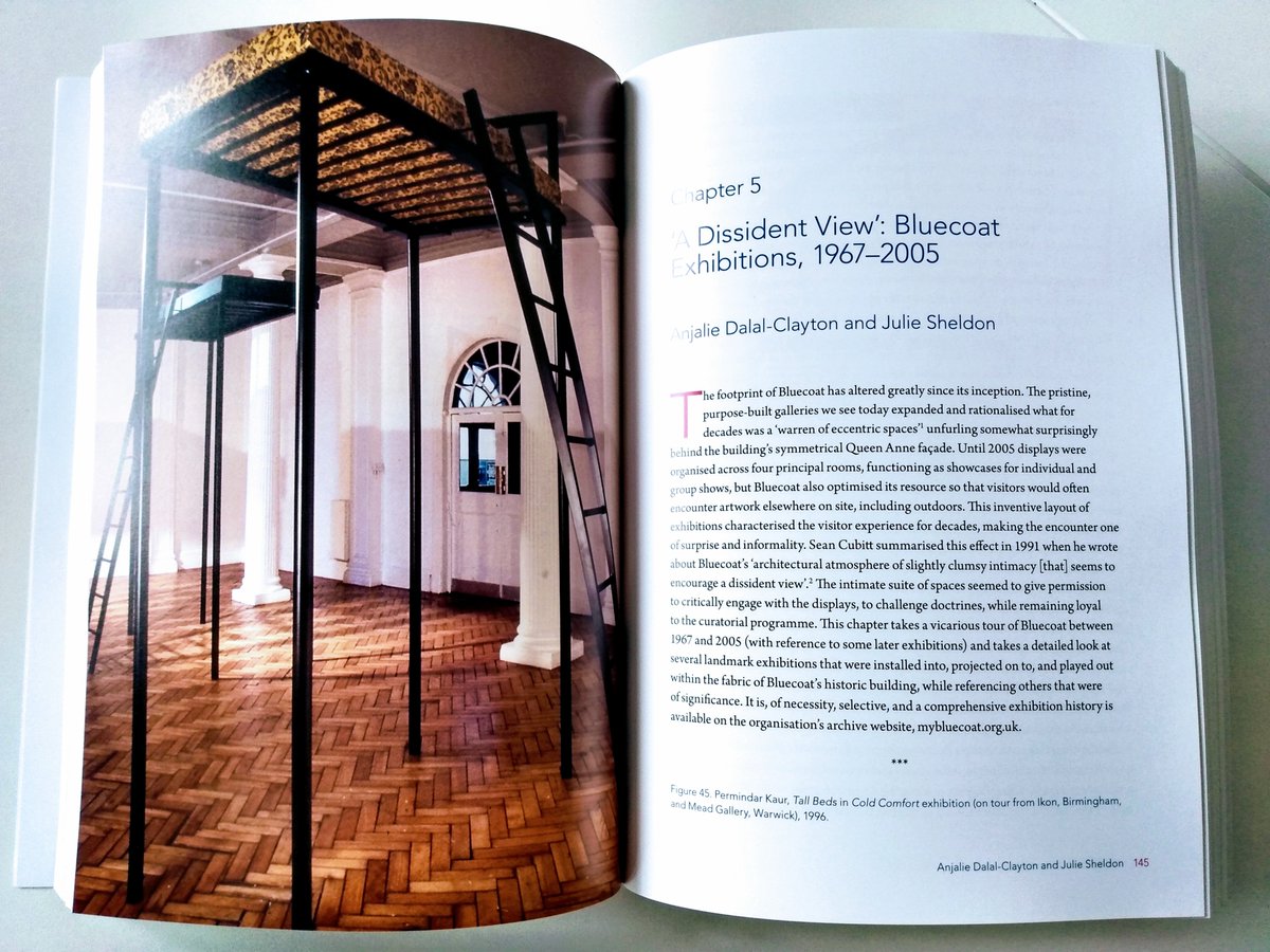 AnjalieDC's tweet photo. Excited 2 finally see IRL this book on history of @theBluecoat. I co-authored a chapter w/ Prof Julie Sheldon on its #ExhibitionsHistory - some of which is based on my PhD research of its work w/ #BlackArtists inc groundbreaking expos 'Black Skin/Bluecoat' &amp; 'Trophies of Empire'. https://t.co/EDbDpMlpyA