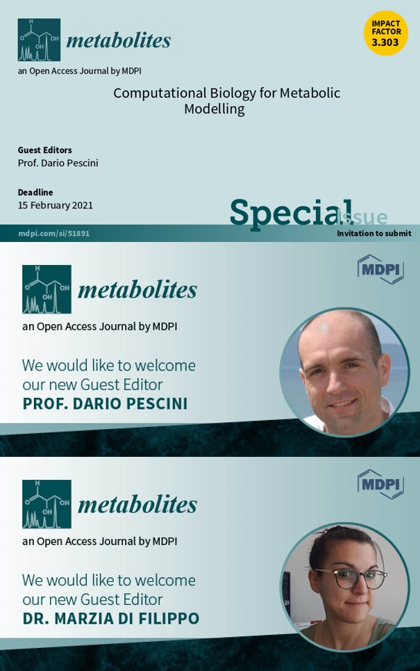 MetabolitesMDPI's tweet photo. #MDPIMetabolites 📢Meet our new Guest Editor Prof. Dario Pescini, Dr. Marzia Di Filippo, University of Milano-Bicocca, Italy 📗Special Issue "Computational Biology for Metabolic Modelling" https://t.co/tUCau1hHsS #Machinelearning #Metabolism #Kineticmodeling https://t.co/UIcW5sGhg6
