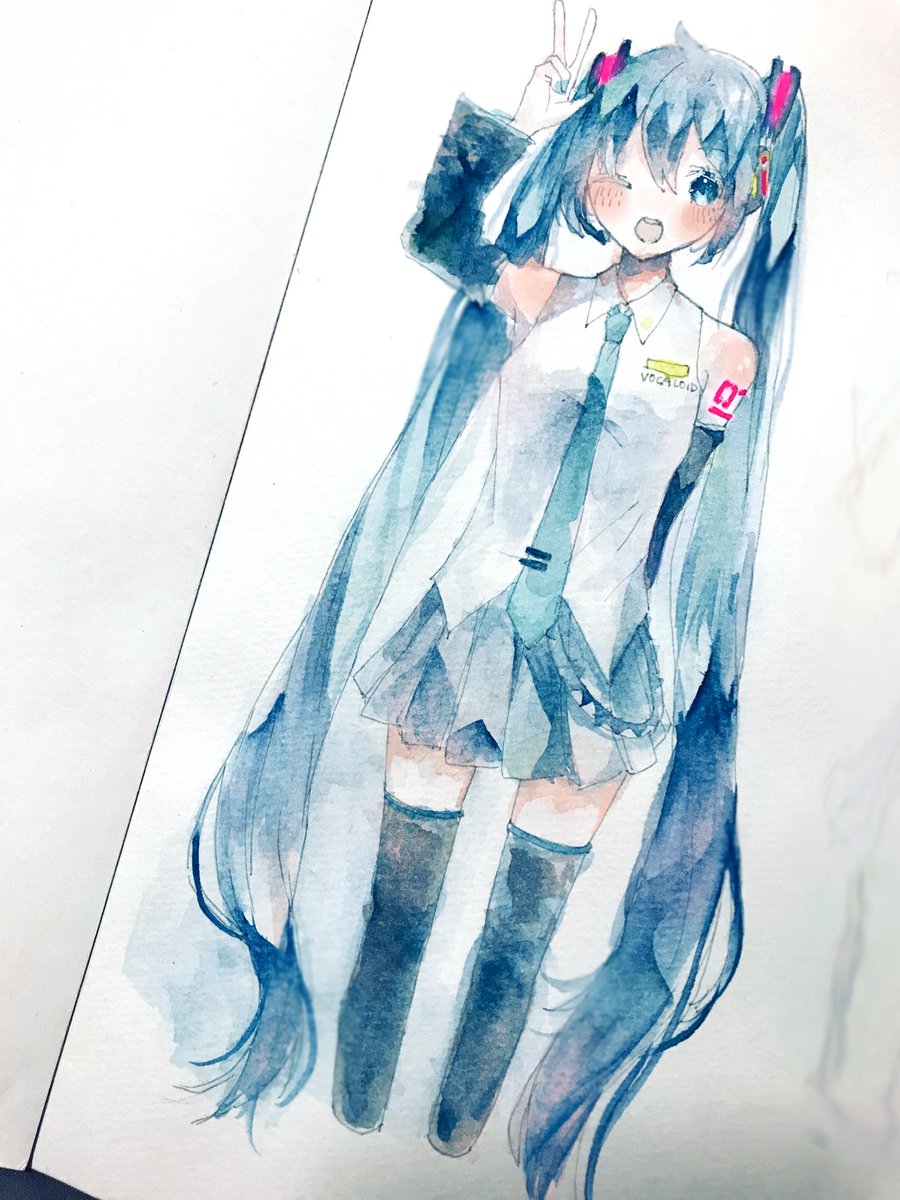 ピースしてる初音ミク Viraのイラスト