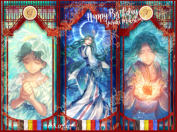 上半期の自分絵選ぶやつ、遅筆すぎて上半期はいつも誕生日絵制作してるから、そのうちの4枚を貼って描いた気になってみる? 