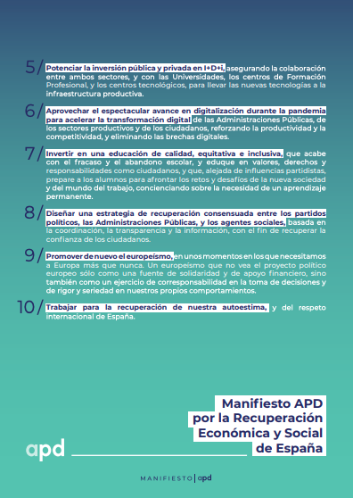 APDasociacion's tweet photo. Hoy, numerosos #medios hablan del #ManifiestoAPD por la recuperación económica y social de España. 

🗞️ @europapress 📢 https://t.co/yMFXISpeVF
🗞️ @CompromisoRSE 📢 https://t.co/PwWHs6dxlA
🗞️ @expansioncom 📢 https://t.co/TUQF7viAkg
🗞️ @pressdigital 📢 https://t.co/WseblDbOs3
... https://t.co/FuXUyJN27T
