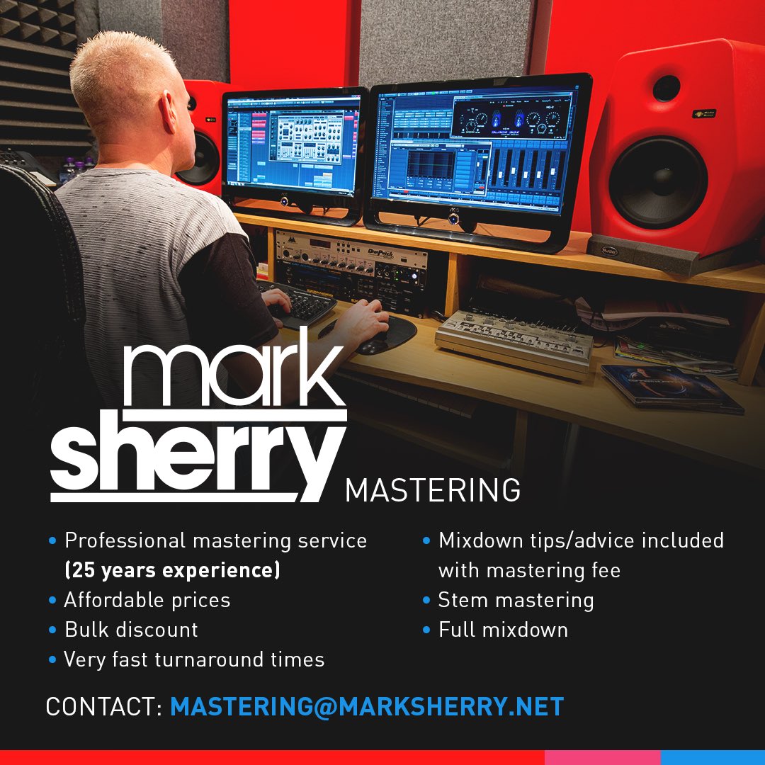 marksherry's tweet image. If you want to give your track the professional touch before it gets released, then give me a shout guys!

All styles are catered for 😎👍 

Contact&amp;gt; mastering@marksherry.net 

#marksherrymastering