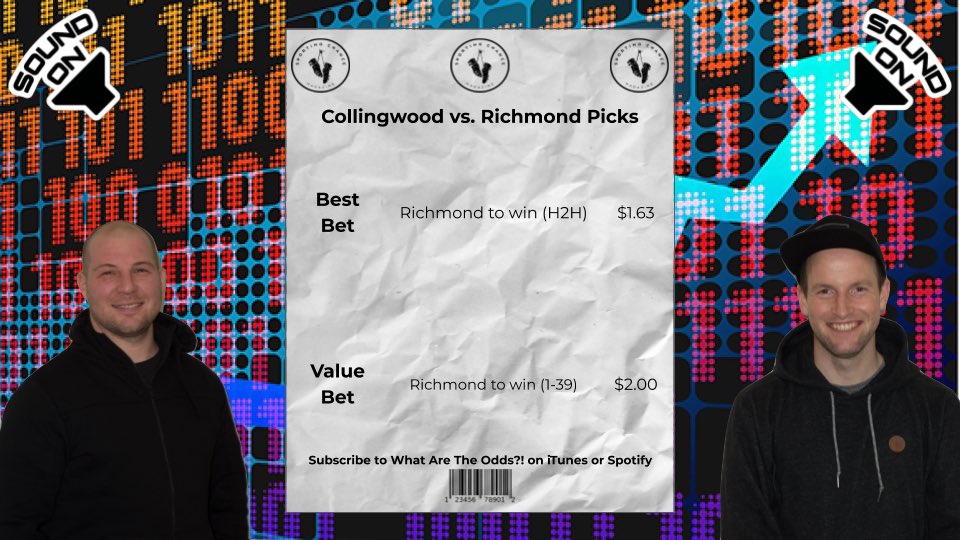 WATOsPod's tweet photo. ๐จ THIS IS YOUR TEN MINUTE WARNING! ๐จ
Time to finalise your bets! Hereโs what the #WATOs think will happen tonight... #AFLPiesTigers
FULL #AFL Round 2 Episode here: https://t.co/WhhUpp2Ziv https://t.co/dtLUDzI5w6