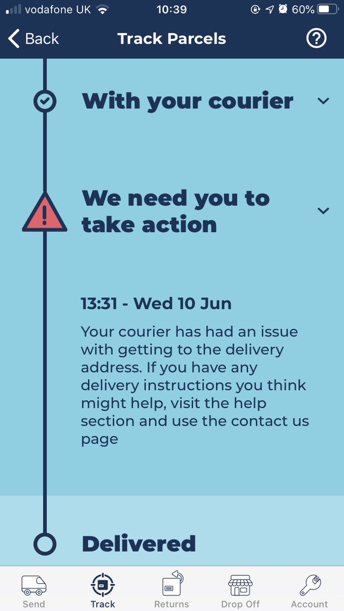 1LizuLL's tweet photo. @Hermesparcels And the issue is what? Youve already been here and failed 2 attempts, did they decide to just not bother the next 3 days and go home early? https://t.co/YU27FgWhJ5