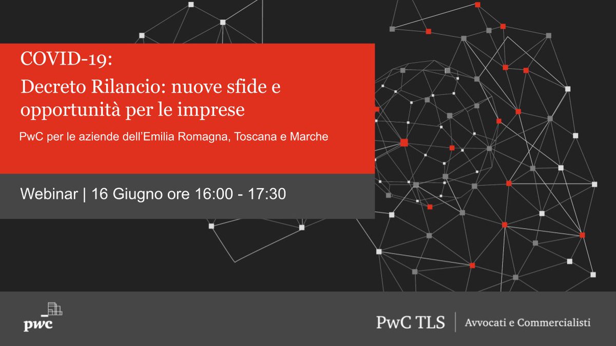 PwC_Italia's tweet photo. Con il webinar, analizzeremo tutte le novità giuslavoristiche, legali e operative del #DecretoRilancio e le opportunità per le imprese. Per maggiori informazioni e iscrizioni https://t.co/u54jpt9ENC
_
#PwCItaly #PwCTLS #Covid19 https://t.co/iJOjjBZWCj