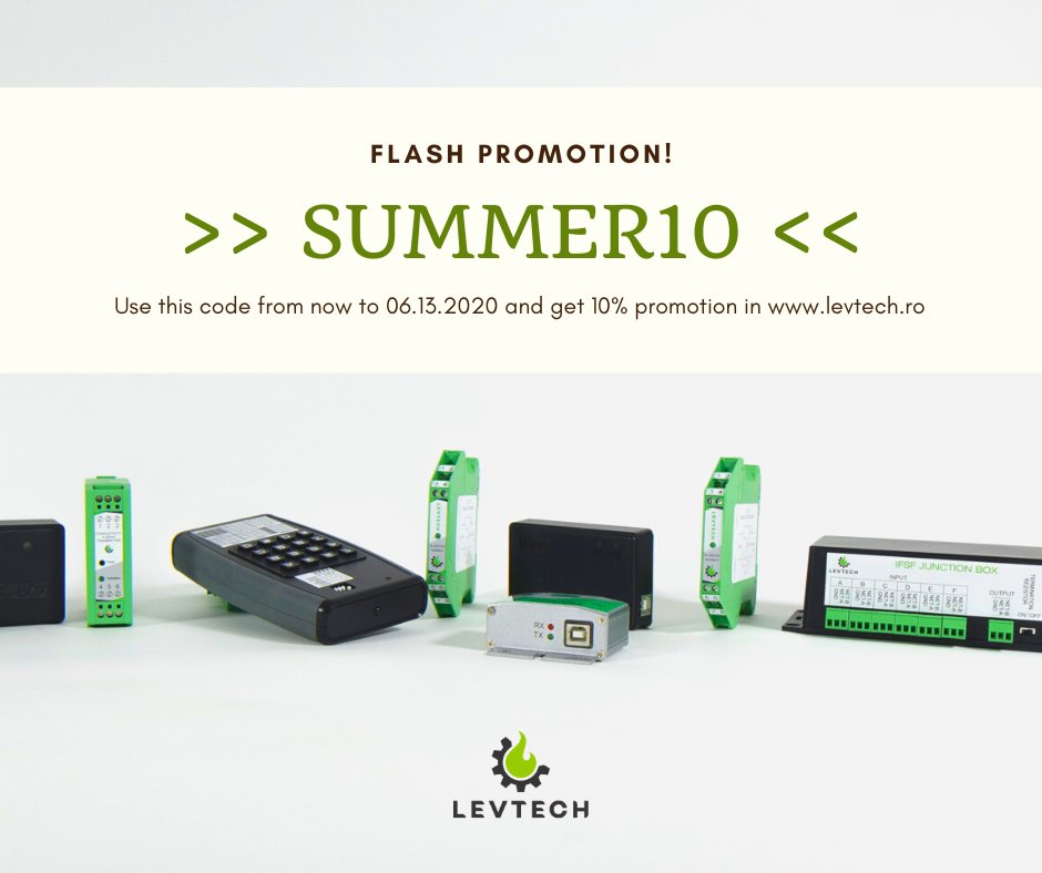 LevtechRo's tweet photo. ⚡Flash Promo!⚡

Use this code from now to 06.13.2020 and get 10% promotion in Levtech Webshop.

👉Our products: https://t.co/E1aE8HA0kb

#promo #promotion #summer #discount #products #levtech #levtechproducts #romania https://t.co/wX6ZAs7XWQ