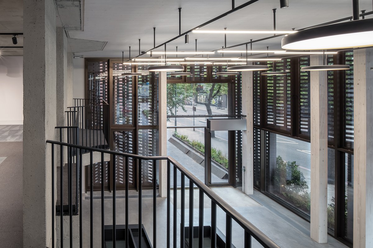 The transformation of York House has been shortlisted for an RIBA London #Award! Congratulations!
I #photographed the building capturing the feature lattice #brick work, CLT box clad roof extension &amp; #interior. 
<a href="/dMFKArchitects/">dMFK Architects</a> modified the 1980s office building.
#architecture