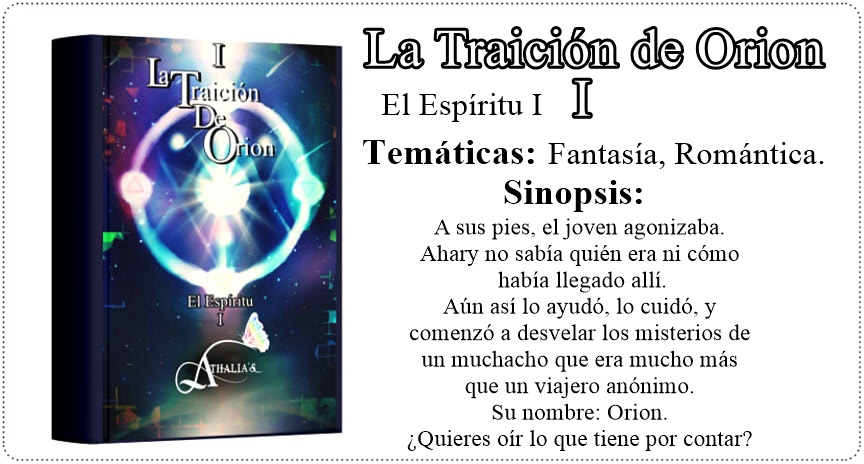De las novelas publicadas hasta ahora, creo que las mejores son La Devoradora de Almas (publicada con <a href="/RedAppleEd/">Red Apple Ediciones</a>) y La Traición de Orion, que inicia una saga de magia que recorre... muchas, muchas generaciones.

libreriaathalias.blogspot.com/2019/10/ficha-…