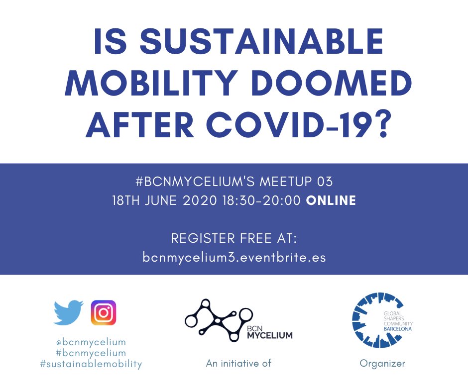 How would you answer our kick-off question? Is is possible to provide safe and sustainable mobility? What will change after #COVID19? Join us for a #debate with experts and motivated citizens! 🎟 at bcnmycelium3.eventbrite.es
#bcnmycelium #smartcity #Barcelona #sustainablemobility