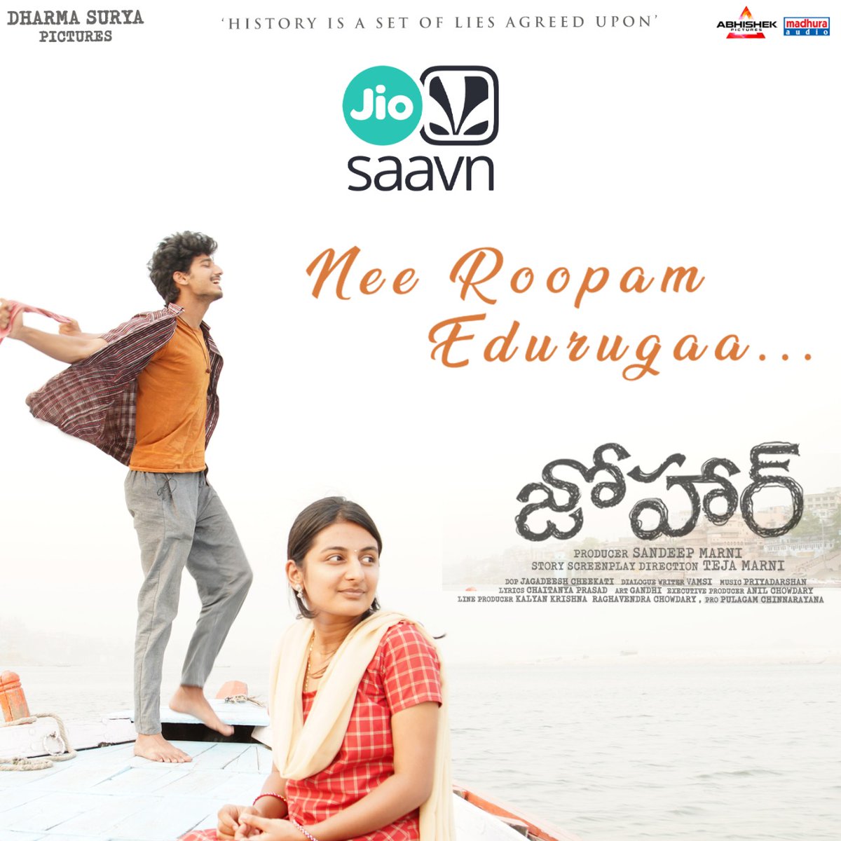 MadhuraAudio's tweet photo. Here's the Lovely song #NeeRoopamEdurugaa from #Johaar Is Streaming On Your Favorite OTT App
@JioSaavn: https://t.co/wmQ1YJp037
@DirTejaMarni #EstherAnil
#Ankithkoyya @sandeep_marni #ChaitanyaPrasad #GouthamBhardwaj #AmalaChebolu #Priyadarshan @AbhishekPicture @MadhuraAudio https://t.co/7rfJHaBIs9