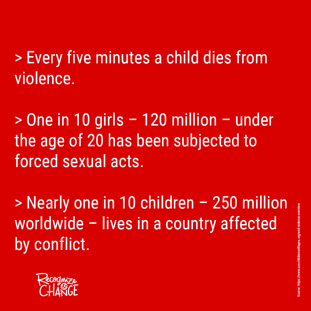 Recandchange's tweet photo. As you can realize from these data,violence against children is one of the biggest problems affecting societies all over the world. Share these shocking data and reflect on them.
In your opinion how can we stop child violence?
#recandchange #acthuman @europeaid https://t.co/djINAzOsyJ