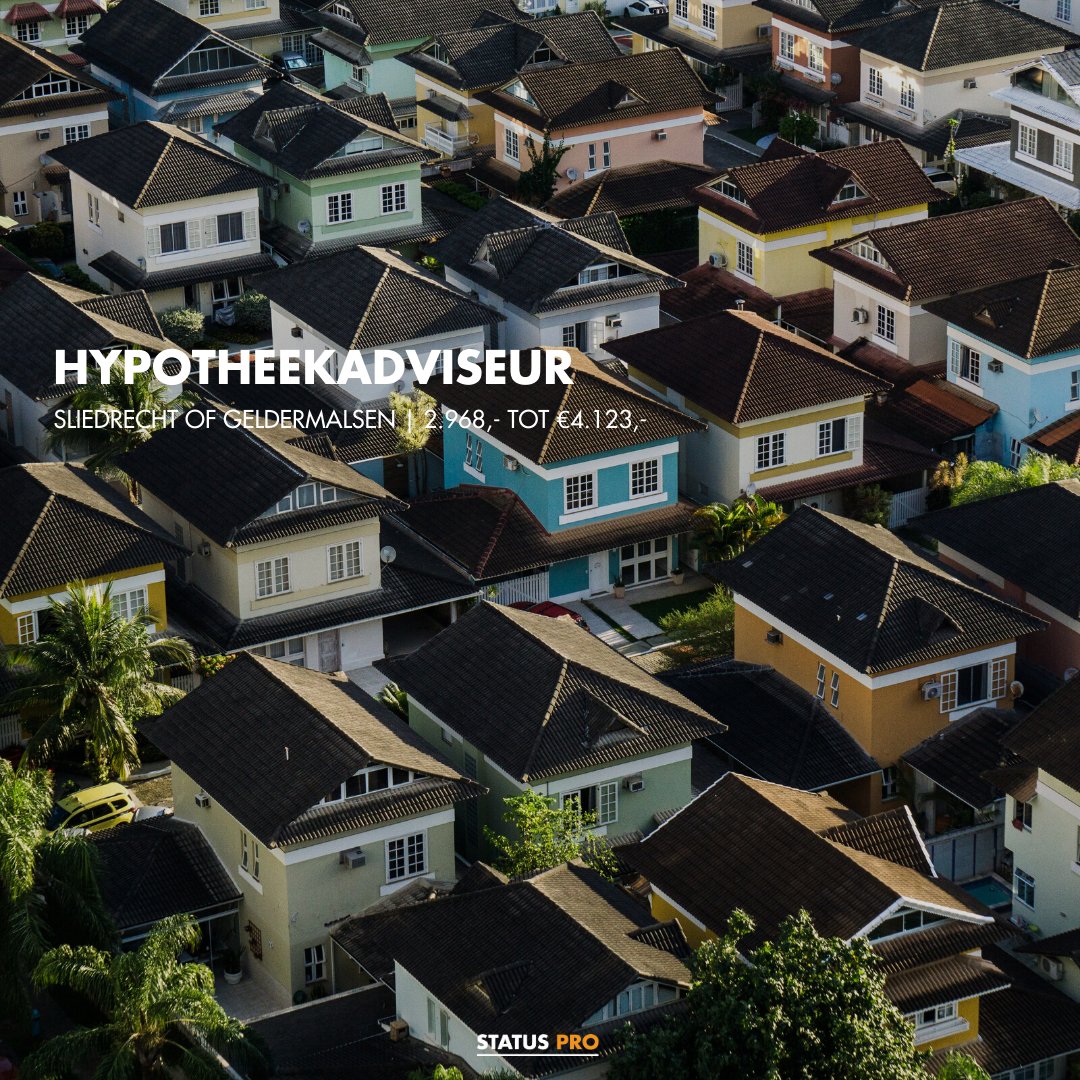 StatusPro_'s tweet photo. #Vacature: #Hypotheekadviseur - Sliedrecht of Geldermalsen 

Salarisindicatie: €2.968,- tot €4.123,- bruto

 https://t.co/VOGwxS4MH4

☏ +31 172 853 292 ✉ solliciteren@status-pro.nl
#verzekeringen #wftdiploma #hypotheken  #wft https://t.co/Gya4AXslZl
