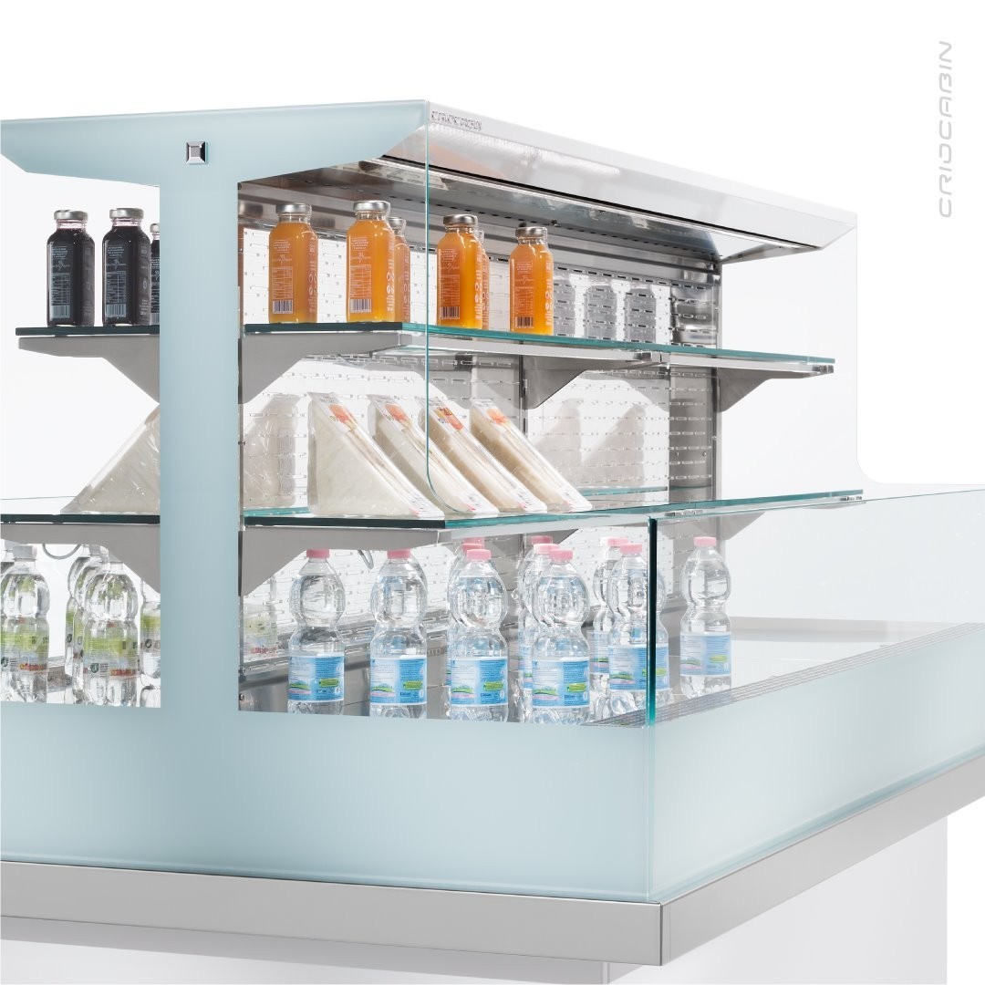 ArchiExpoNews's tweet photo. An exhibition counter must bring attention to the food displayed, enhancing it. That’s what has guided @CriocabinSpa in designing #Erin. Ideal for promotions &amp; impulse sales, it attracts consumers’ attention with transparent surfaces &amp; minimalist design. #Criocabin #zeroproject https://t.co/YB3F9tMZ6f