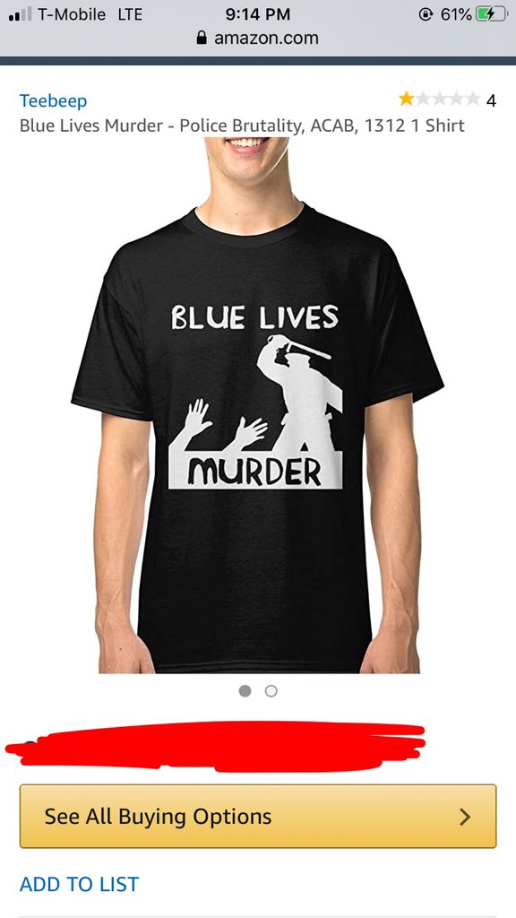 In case you needed a reason to cancel your amazon membership.... notice the T-shirt is a kids size! <a href="/OfficialLivePD/">Live PD on A&E</a> <a href="/LivePDNation/">Benny</a>