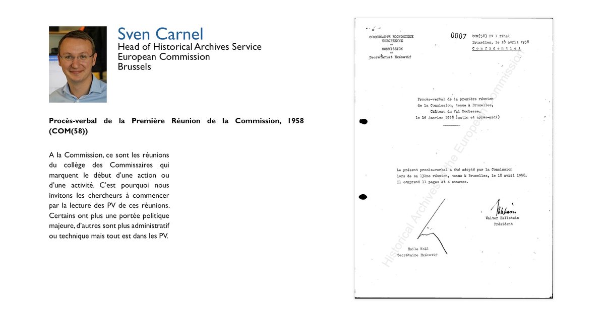 Sven Carnel, Head of the Historical Archives Service of the European Commission, invites researchers consulting the archives to start with the College of Commissioners' meetings: “[…] tout est dans les PV”. Read more👉blogs.eui.eu/haeu-exhibit/i… #IAW2020 #EUarchives #twitterstorians