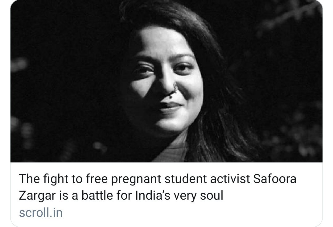 Why is the society silent over the jailing of Safoora Zargar? #ReleaseSafooraZargar
