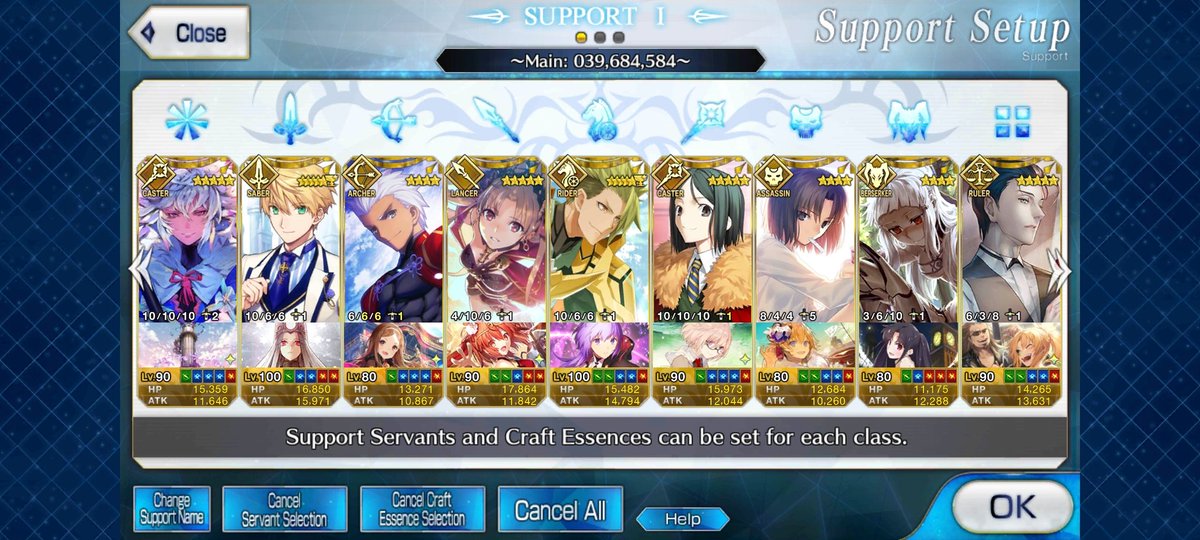  #shiikaplaysfgo support set-up update: Holmes joins the line-up! I have mats for his skills but I am poor in QP so leveling him may take a while Arthur finally at Lvl 100 & 1,540/2000 fous. Need more Knight Medals and QP to max level his skills. When can I NP2 him tho 