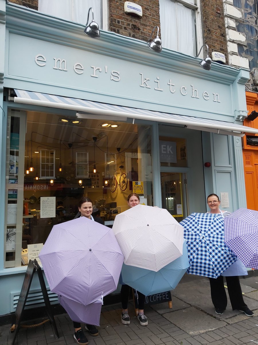 Looks like a rainy few days ahead….. 
Umbrellas at the door to keep you dry in the queue!