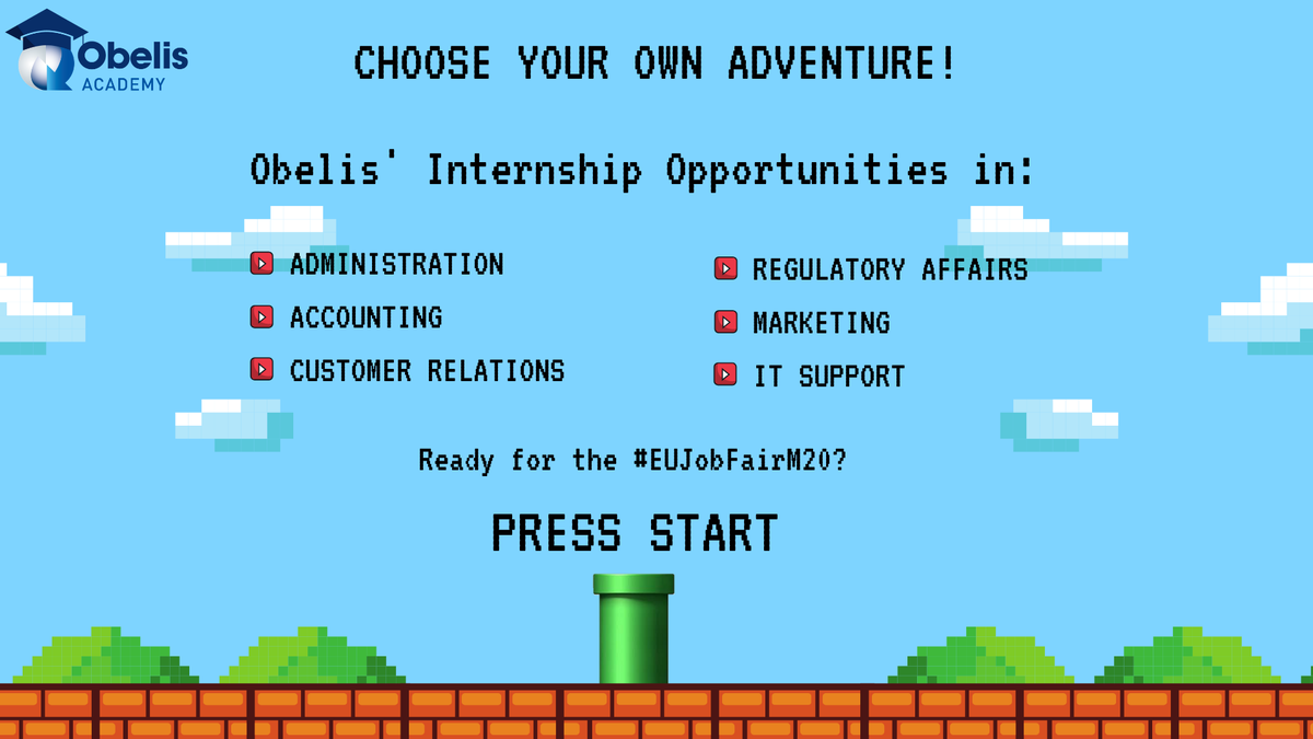 Obelis_EAR's tweet photo. Today we’ll be speaking to @Europarl_EN trainees about Obelis’ job opportunities. Press the “start” button and let the adventure begin! Congratulations to the #EUJobFairM20 team for making this possible. See you at 12.30!

#EUJobFairM20 #EU #WeAreObelis #europeanparliament https://t.co/w1Bx6HIdfv