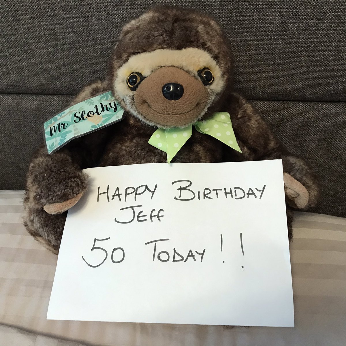 zacstributefund's tweet photo. Happy birthday to our head of Mr Slothy Operations !! 50 today 🦥🦥🎂🍺 🎉 @RMCHcharity #mrslothy #slothsunite #teamzac #charity https://t.co/ZqAkaKhoqx