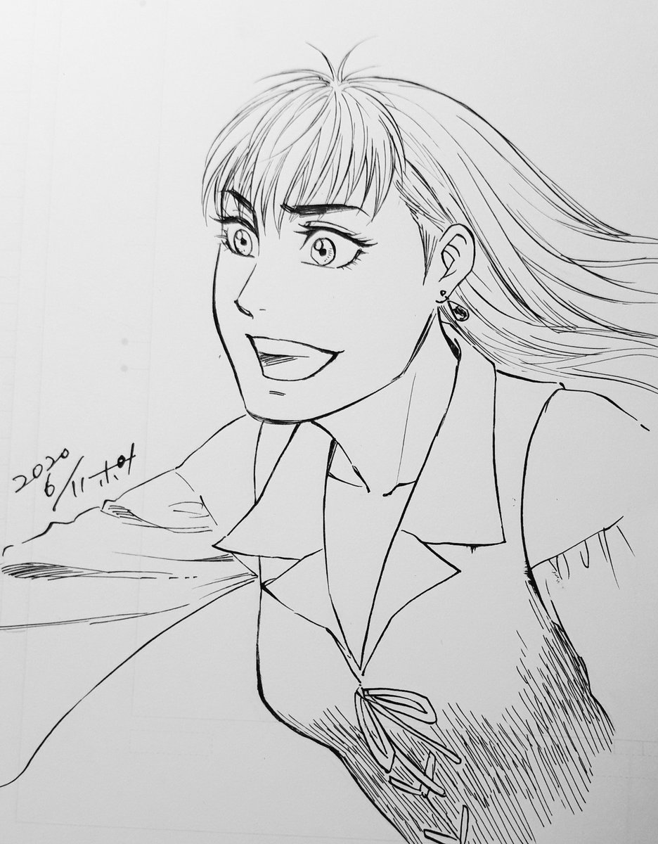 ペン入れ修行。#白い竜 