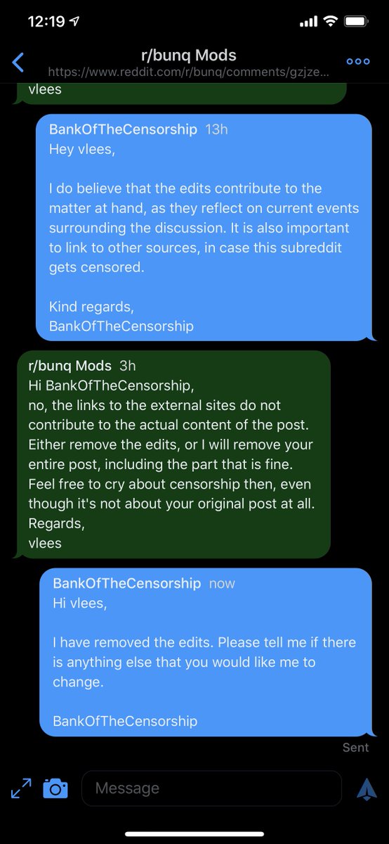.<a href="/bunq/">bunq</a> has contacted the /r/bunq moderators and asked them to add new rules to the subreddit. This enabled them to censor multiple posts covering <a href="/bunq/">bunq</a>’s censorship. I have also been “asked” by the moderators to remove all external links from my post #bunq #BankOfTheCensorship