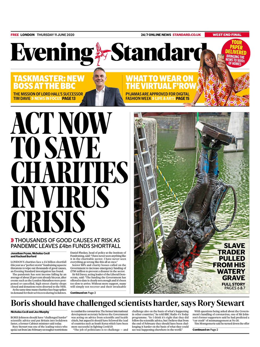 George_Osborne's tweet photo. Today’s ⁦@EveningStandard⁩ as charities face crisis and Rory Stewart speaks out https://t.co/EIgtPtN0Lj