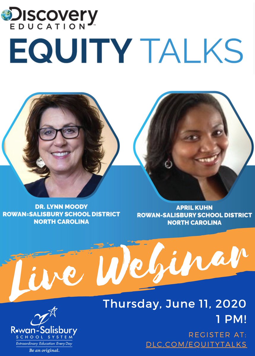 <a href="/DiscoveryED/">Discovery Education</a>
 ‘Equity Talks’ is today at 1 pm featuring 
<a href="/lynn_moody/">Lynn Moody</a> &amp; <a href="/apriliakuhn/">Aprilia Kuhn</a> 

Still time to register: bit.ly/EquityTalks

#RSSconnects