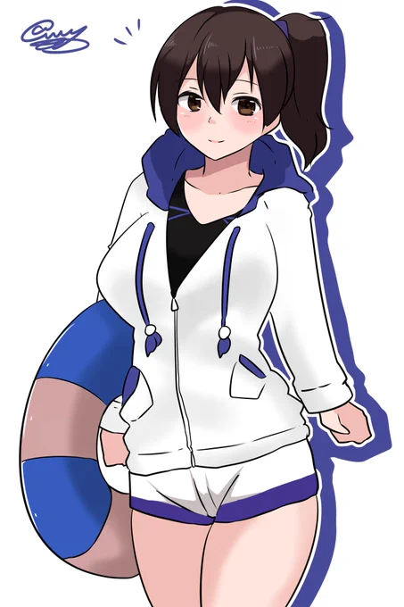 #艦娘ホットパンツ部
過去絵ですが加賀さん 