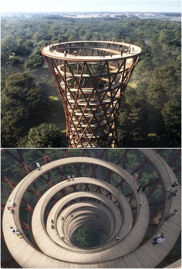 Blahud's tweet photo. Torre mirador #TreetopExperience, está al final de un camino elevado que discurre entre las copas de los árboles del bosque #Haslev (#Dinamarca).
El proyecto de este sendero y torre mirador Treetop Experience lo realizó el estudio #EFFEKT
#JuevesDeArquitectura https://t.co/US5otXvaQY
