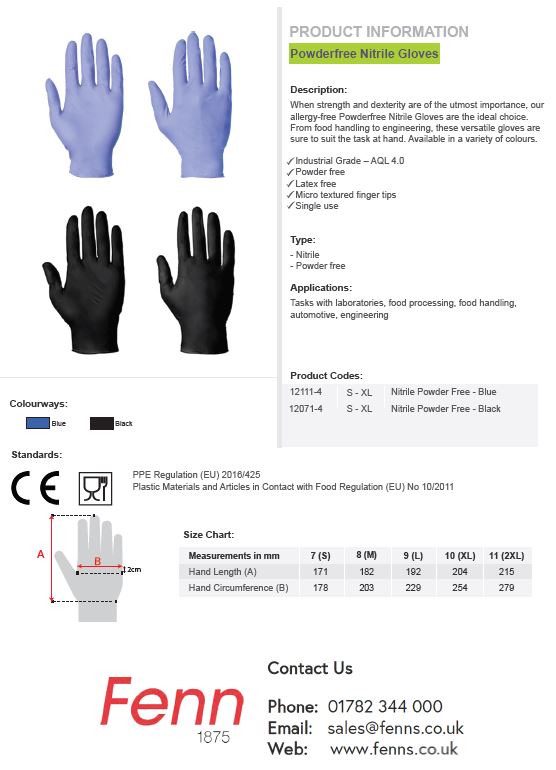 Disposable Powder Free Nitrile Gloves Available Now 
Contact the Team to place an order:
Sales@fenns.co.uk or 01782 344 000
#PPE #nitrilegloves #automotive #healthcare #foodprocessing