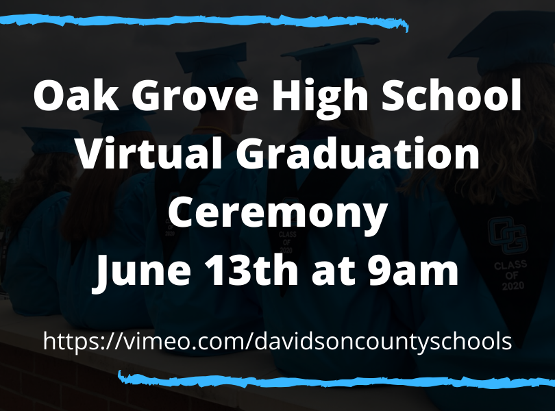 OakGroveHS's tweet photo. Seniors, Parents, Family &amp; Friends, &amp; members of the OGHS community...we look forward to celebrating the Class of 2020 &amp; this milestone event! This Saturday's Virtual Graduation Ceremony can be accessed at the following link. @oakgroveden @OGHSAthletics #BeOG #makinghistory https://t.co/C6F935DxHE
