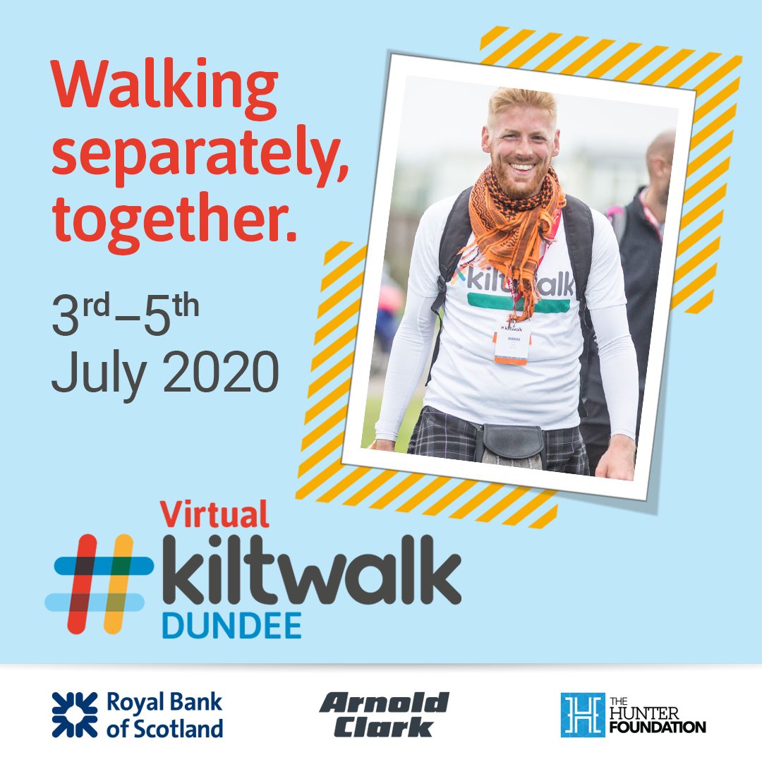 Walk separately, together!👣

Join us on the first-ever Dundee Virtual Kiltwalk! On the weekend of July 3⃣rd -5⃣th  take on a Virtual Kiltwalk in support of your chosen charity &amp; <a href="/SirTomhunter/">Sir Tom Hunter</a> will boost your fundraising by 50%! Walk this way for more
👉 bit.ly/KWVirtualDundee