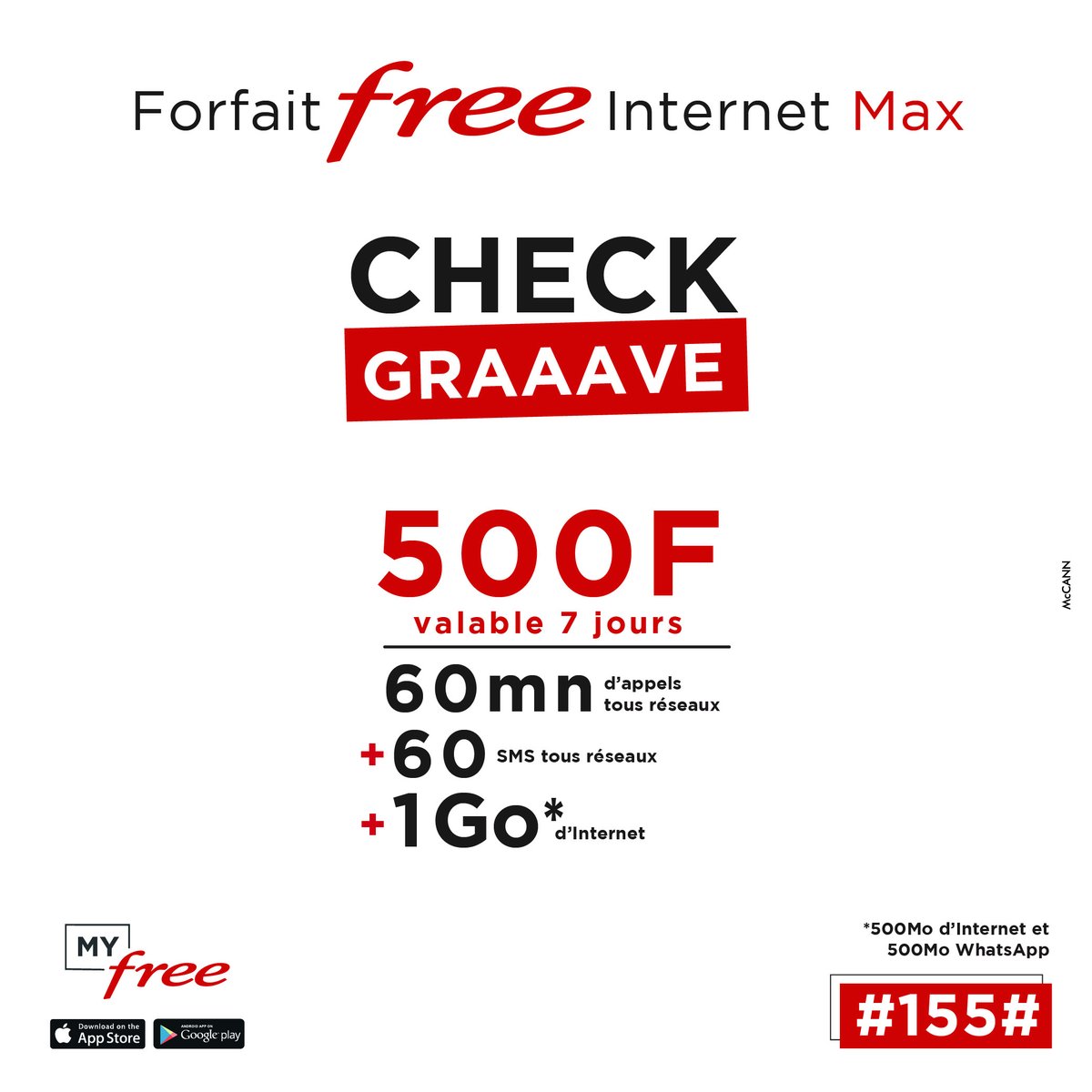 YasSenegal's tweet photo. Avec le nouveau forfait Free #internetmax, obtiens 500Mo d’internet + 500Mo utilisables uniquement sur Whatsapp. Et que dis-tu de 60mn📞 et de 60 sms tous réseaux en+ ? Et tout cela VALABLE 7 JOURS!

CHECK GRAAAVE sur tes réseaux!
Rv sur #MyFree ou au #155#

Leegi ma ngi Free ! https://t.co/SI2szIIWcw