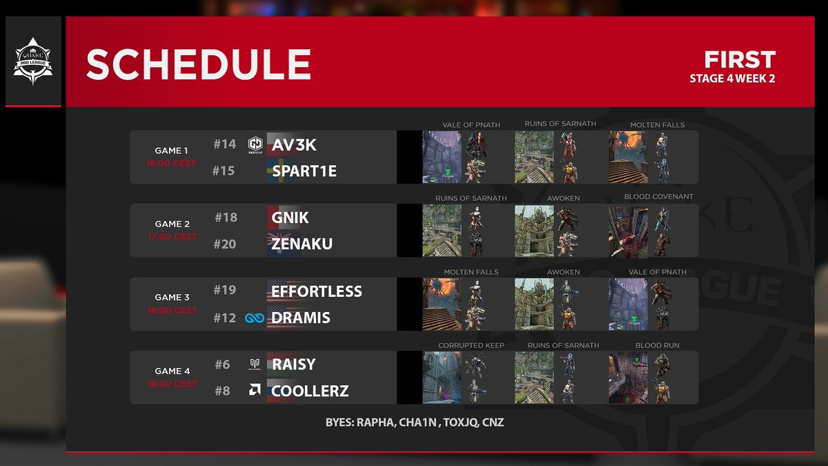 Warning! #QuakeProLeague today! 16:00 cet. Twitch.tv/quake