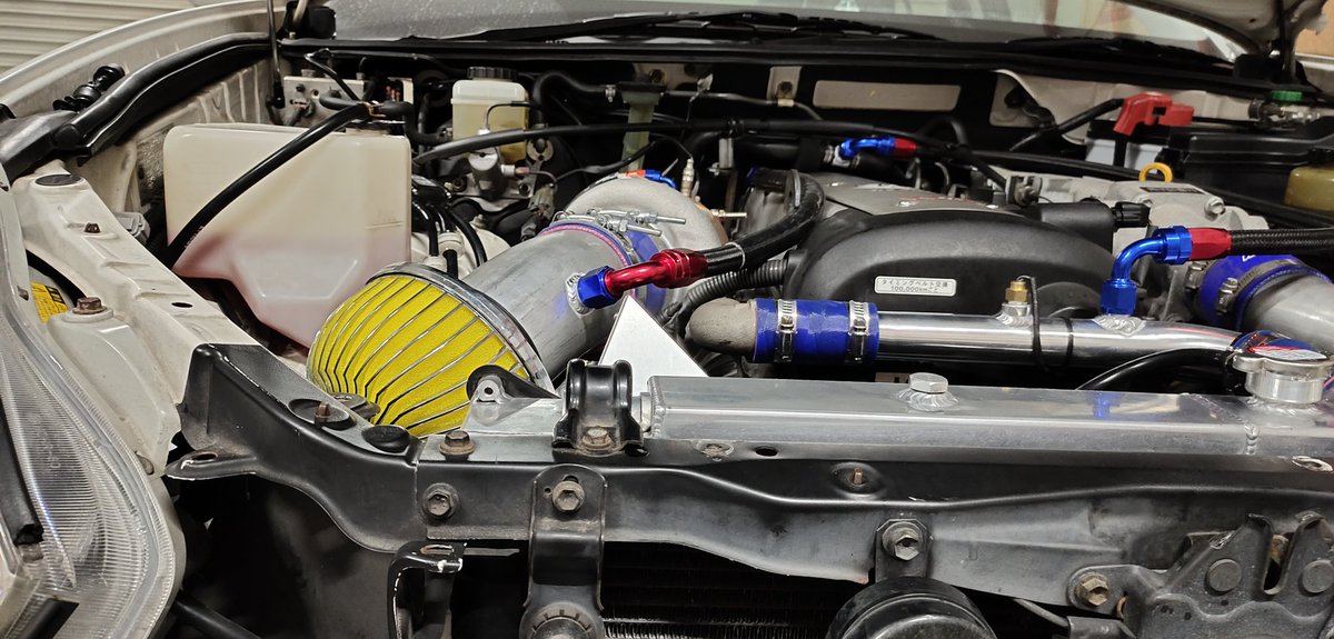 SAMURAI_STYLE55's tweet image. 1JZ用新作タービンキット取付完了👍
パイプ等、初レイアウトなんで結構大変だった😩
タービンは #Precisionturbo PT5558になります👍