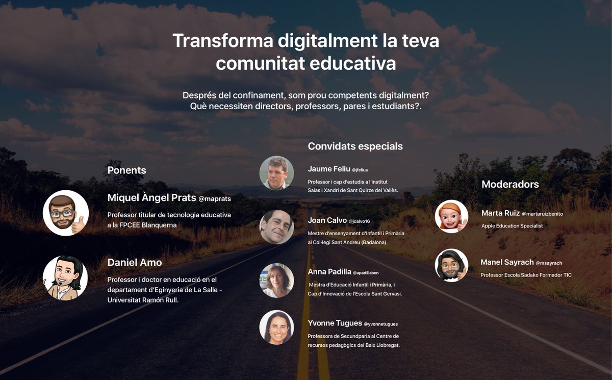 MicrogestioEDU's tweet photo. Et convidem a l'esdeveniment per reflexionar sobre com transformar digitalment la teva comunitat educativa"
Apunta't al webinar d'aquest dilluns 15 a les 18h👇
https://t.co/6rhVQz1jzq
#AppleEDU #ADE_spain @AppleEDU @yvonnetugues @jfeliua @maprats @jcalvo16 @apadillabcn https://t.co/YZRh2sxGun